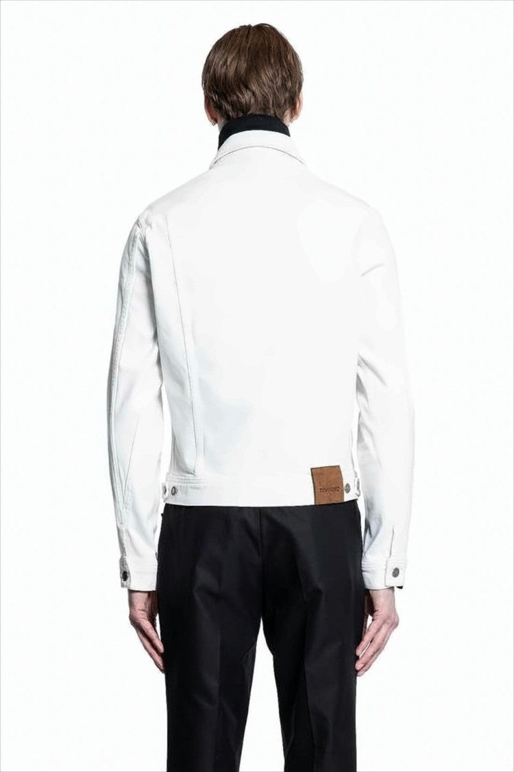 Tom Ford Crisp White Denim Jacket With Structured Silhouette