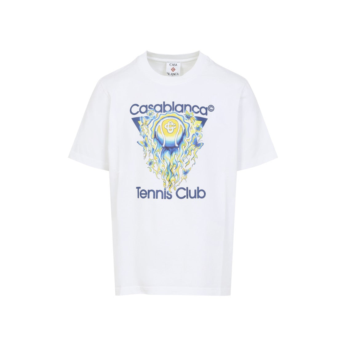 Casablanca Tennis Club Icon White Cotton T-Shirt