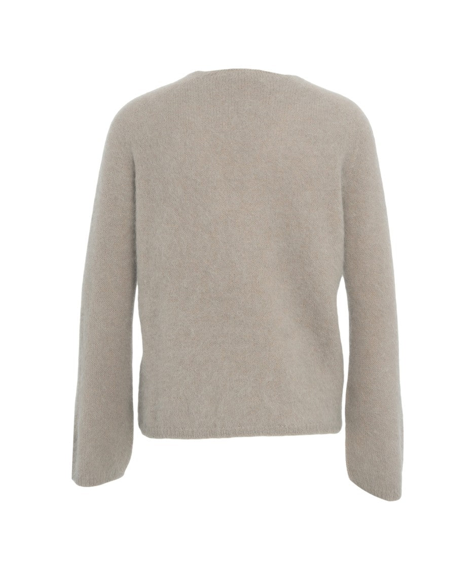 Roberto Collina V-Neck Gray Fine Knit Pullover With Relaxed Fit