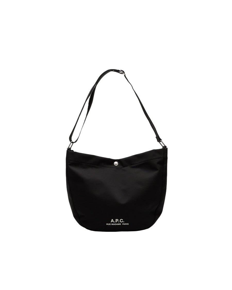 A.P.C. Compact Black Shoulder Bag With Adjustable Strap