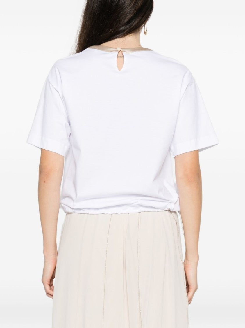 Peserico Short-Sleeved Shirt With Beige Trim