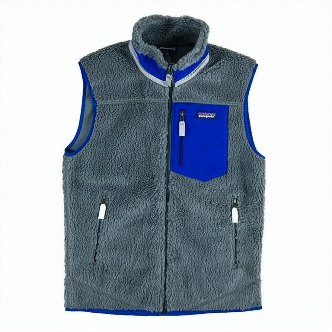 Patagonia Plush Grey Sleeveless Vest With High Collar