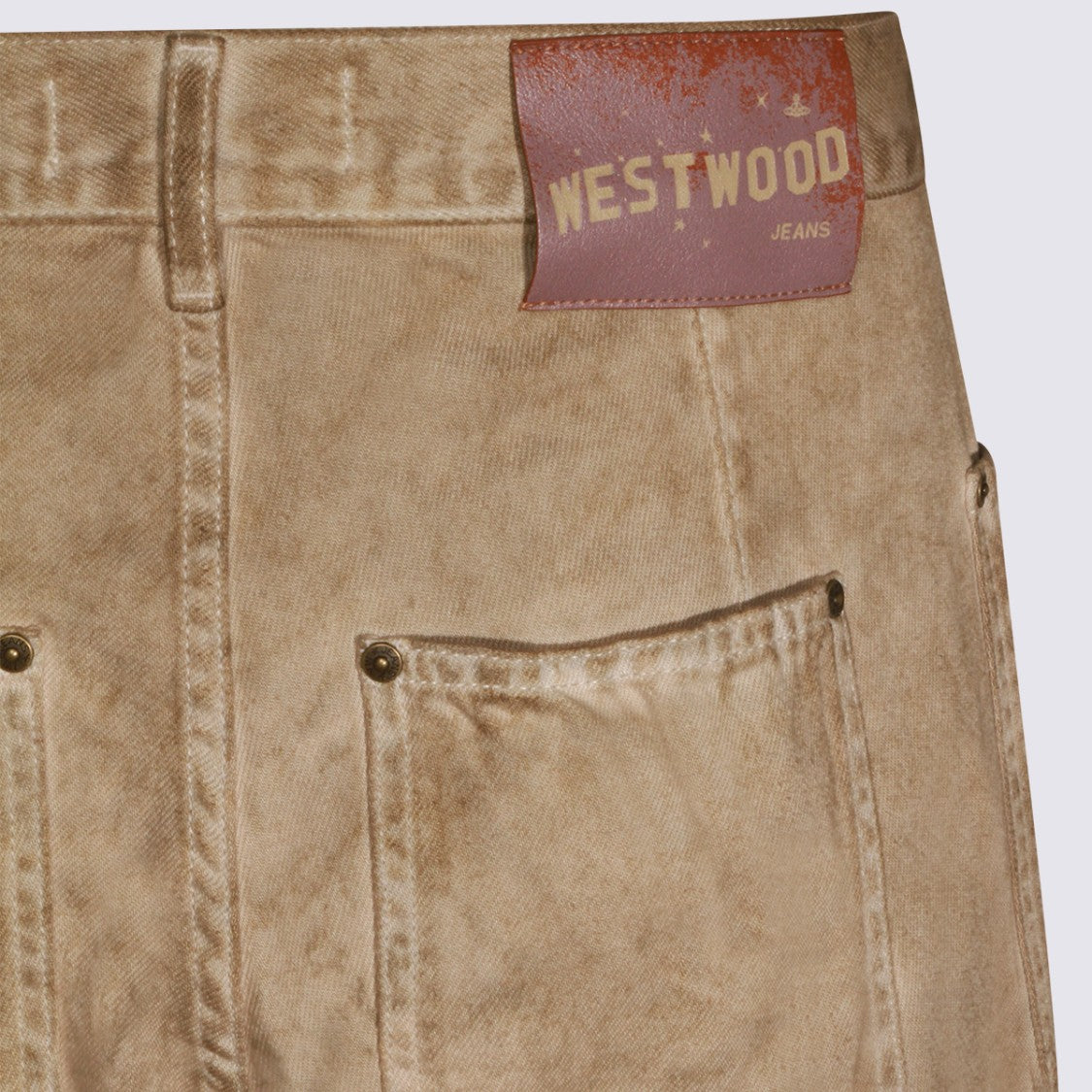 Vivienne Westwood Relaxed Fit Straight Leg Trousers In Washed Beige