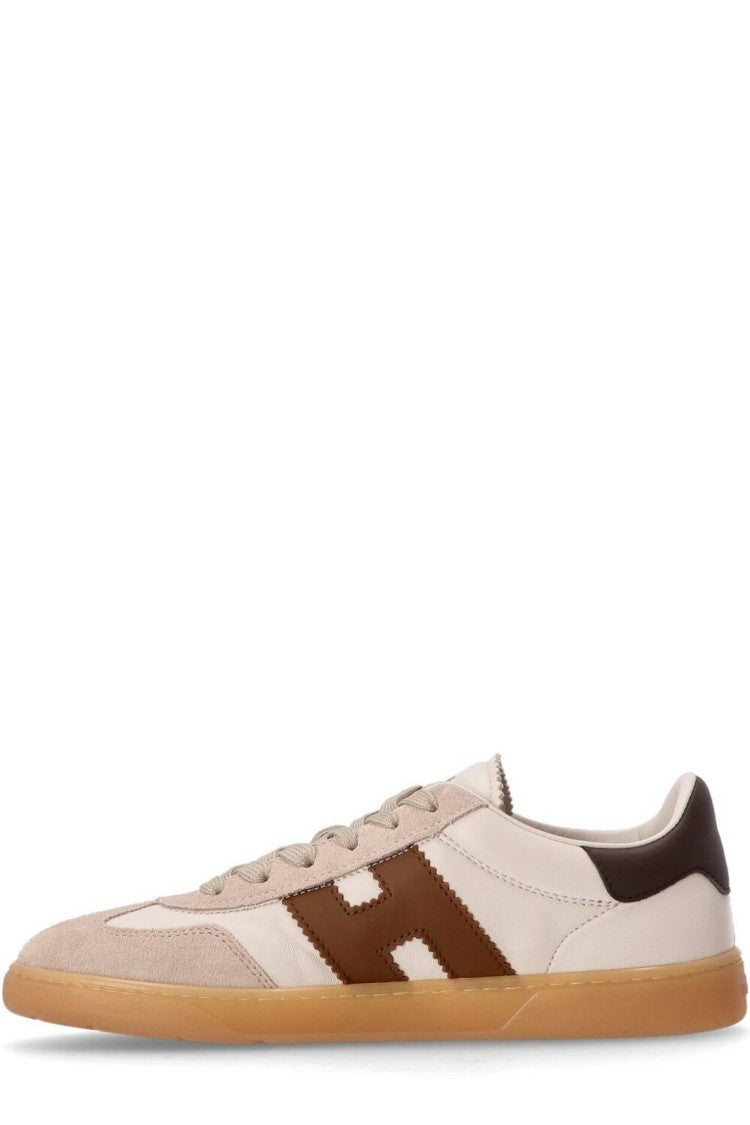 Hogan White H Chocolate Cool Leather Sneakers