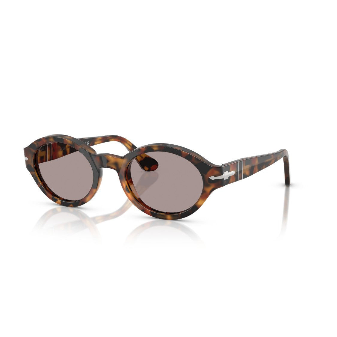 Persol 0Po3378s Tortoiseshell Oval Sunglasses With Metallic Detail