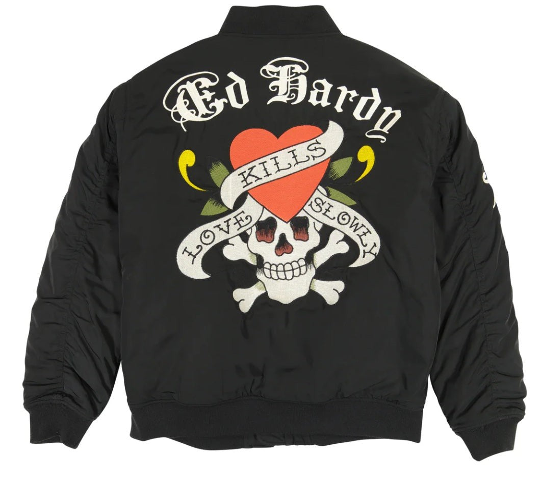 Ed Hardy Lks Skull Bomber Jacket - Ehmo1202-1