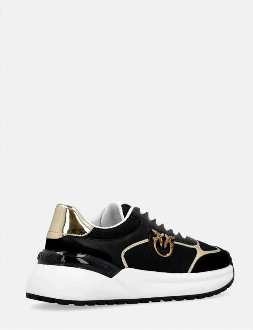 Pinko Black Sneakers With Love Birds Logo