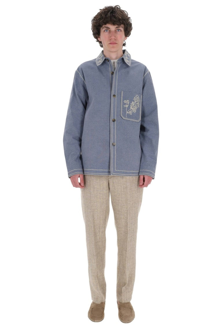 Isabel Marant Rudy Embroidered Cotton Overshirt Jacket