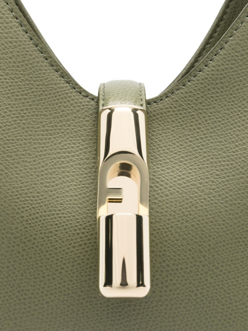Furla Structured Trapezoidal Handbag In Textured Leather