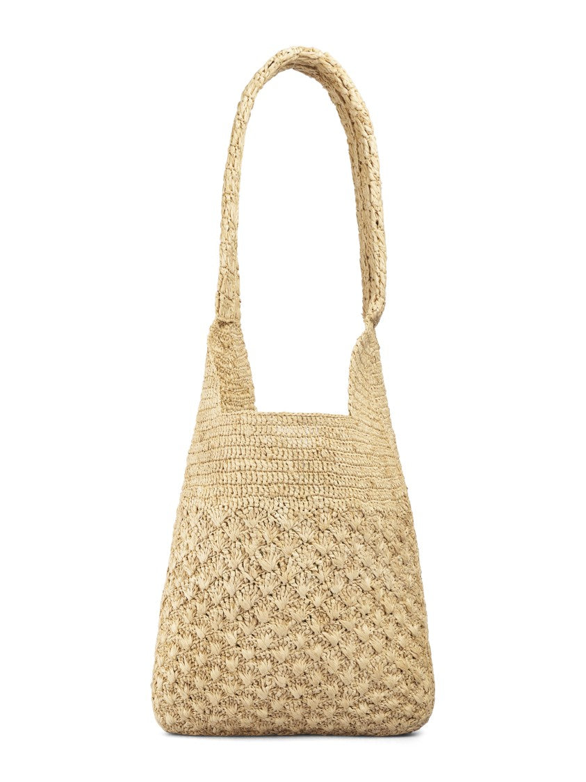 Isabel Marant Handcrafted Small Woven Raffia Bag With Embroidered Logo