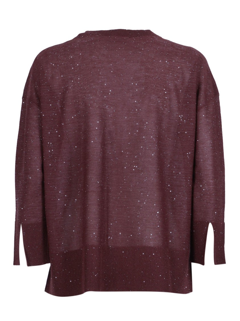 Kangra Cashmere Cropped Button Sequined Cardigan