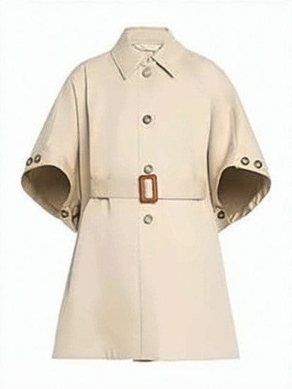 Max Mara Structured Cotton Jacket With Cape Design