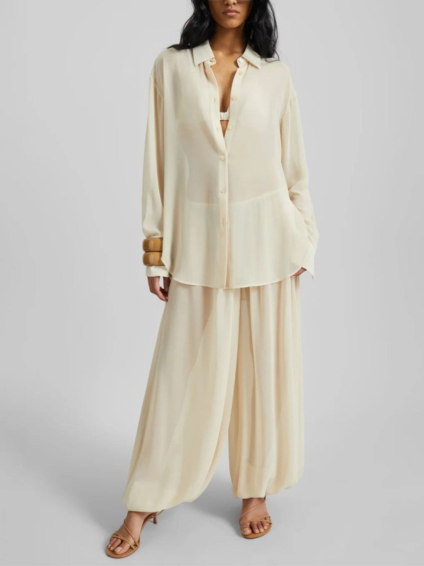 The Frankie Shop Balloon-Design Mio Trousers With Pleated Front And Elasticated Waist