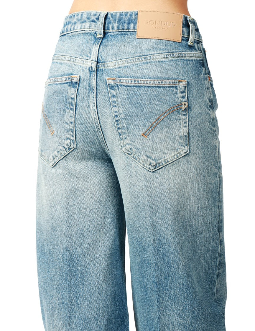 Dondup Blue Denim Amber Cotton Jeans