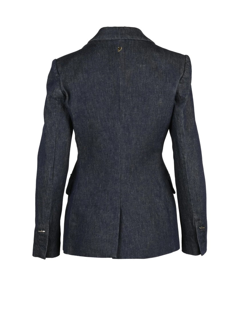 Dondup Double-Breasted Cotton Denim Jacket