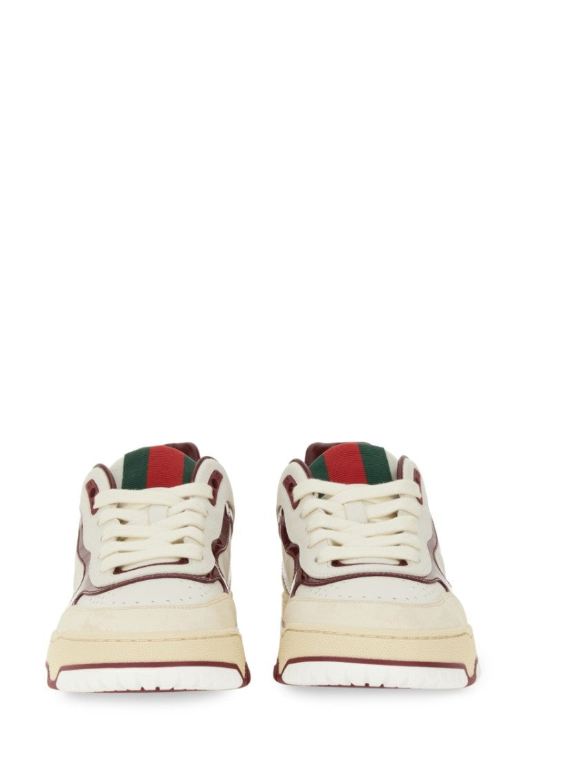 Gucci Low-Top White Calfskin Sneakers With Polished Finish