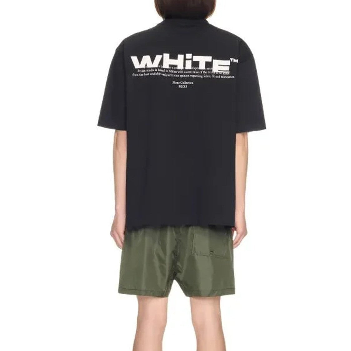 Off-White Contrast Logo Print T-Shirt With Relaxed Fit