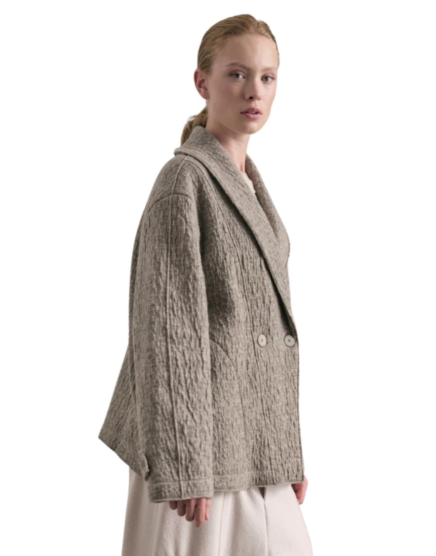 Transit Taupe Virgin Wool Double-Breasted Blazer