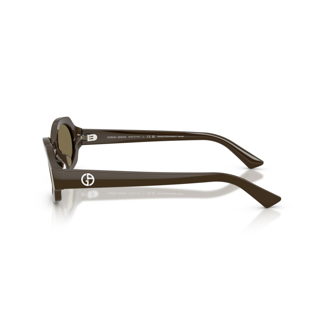 Giorgio Armani 0Ar8245hu Oval-Frame Brown Acetate Sunglasses With Geometric Detail