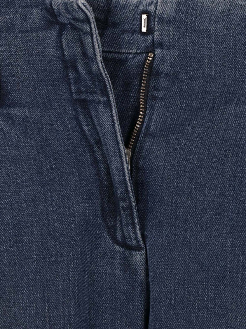 Golden Goose Wide-Leg Blue Cotton Denim Jeans