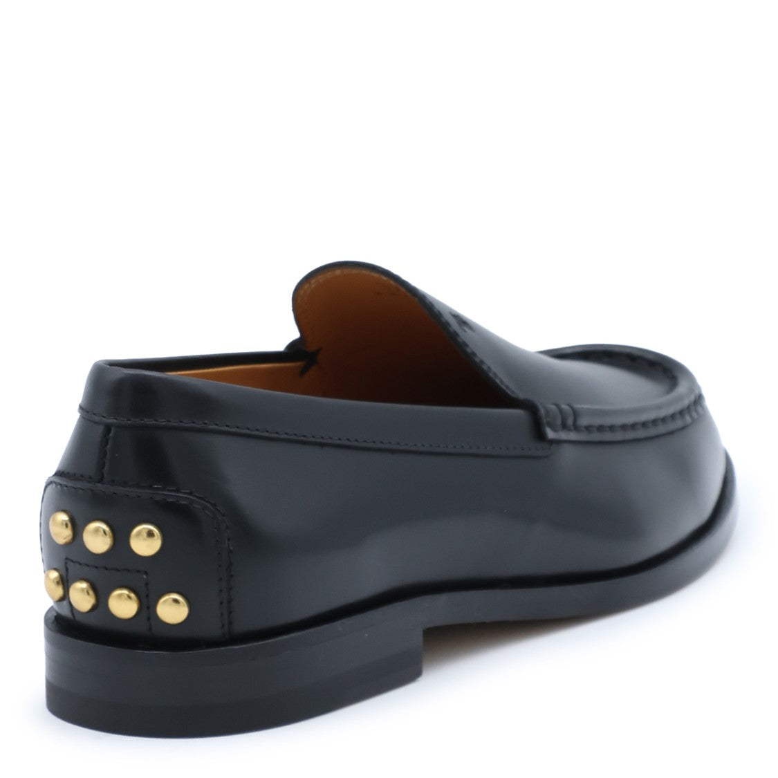 Tod's Round Toe Loafers Slip-On Leather - Black