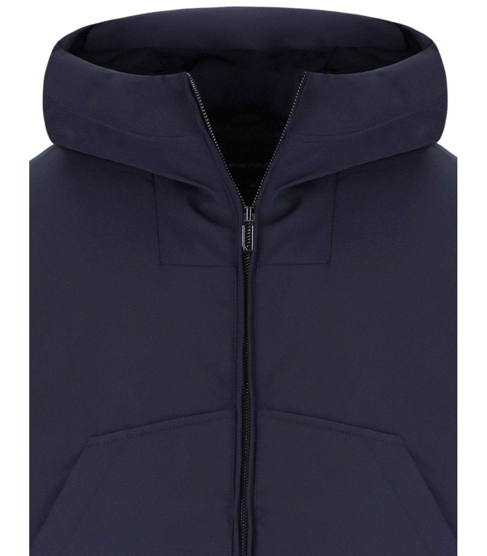 Emporio Armani Blue Navy Hooded Down Jacket