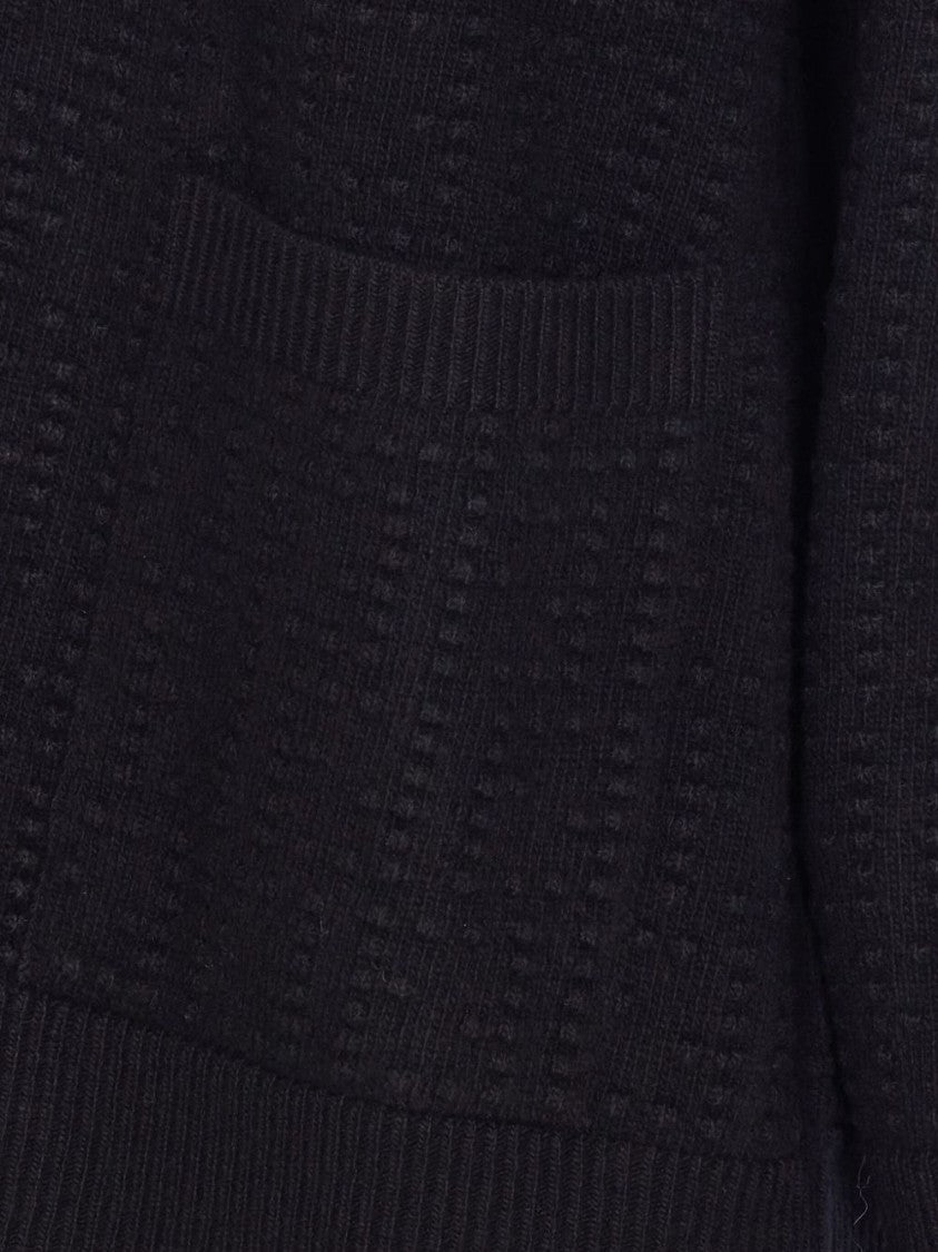 Fendi Textured Knit Sweater With Deep V-Neckline