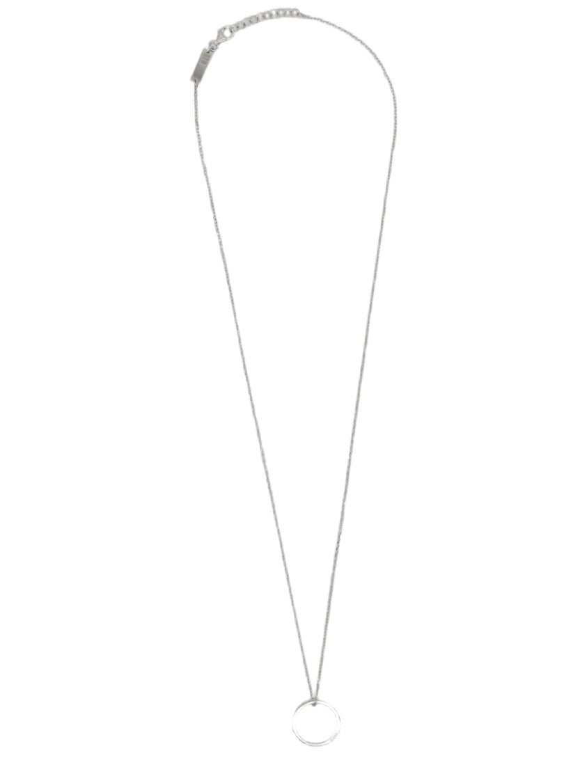 Maison Margiela Minimalistic Circular Pendant Silver Necklace