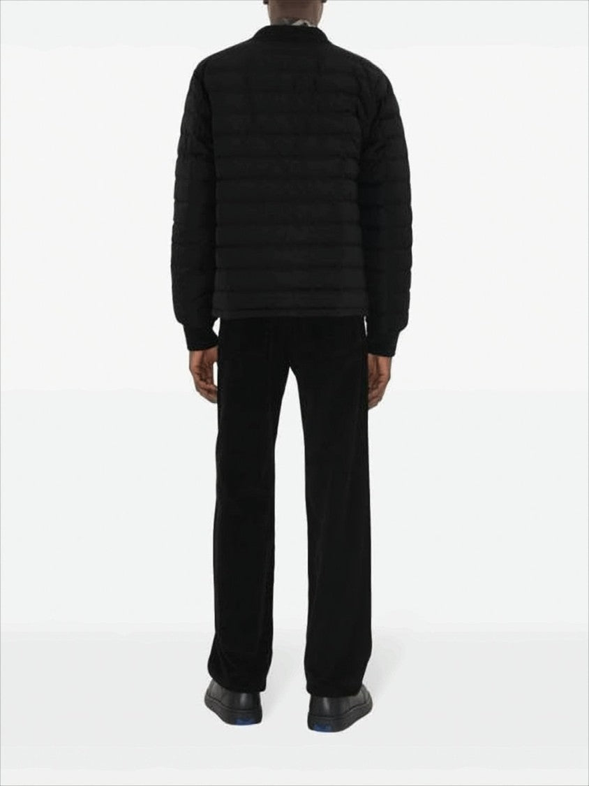 Burberry Quilted Bomber Jacket With Ribbed Accents