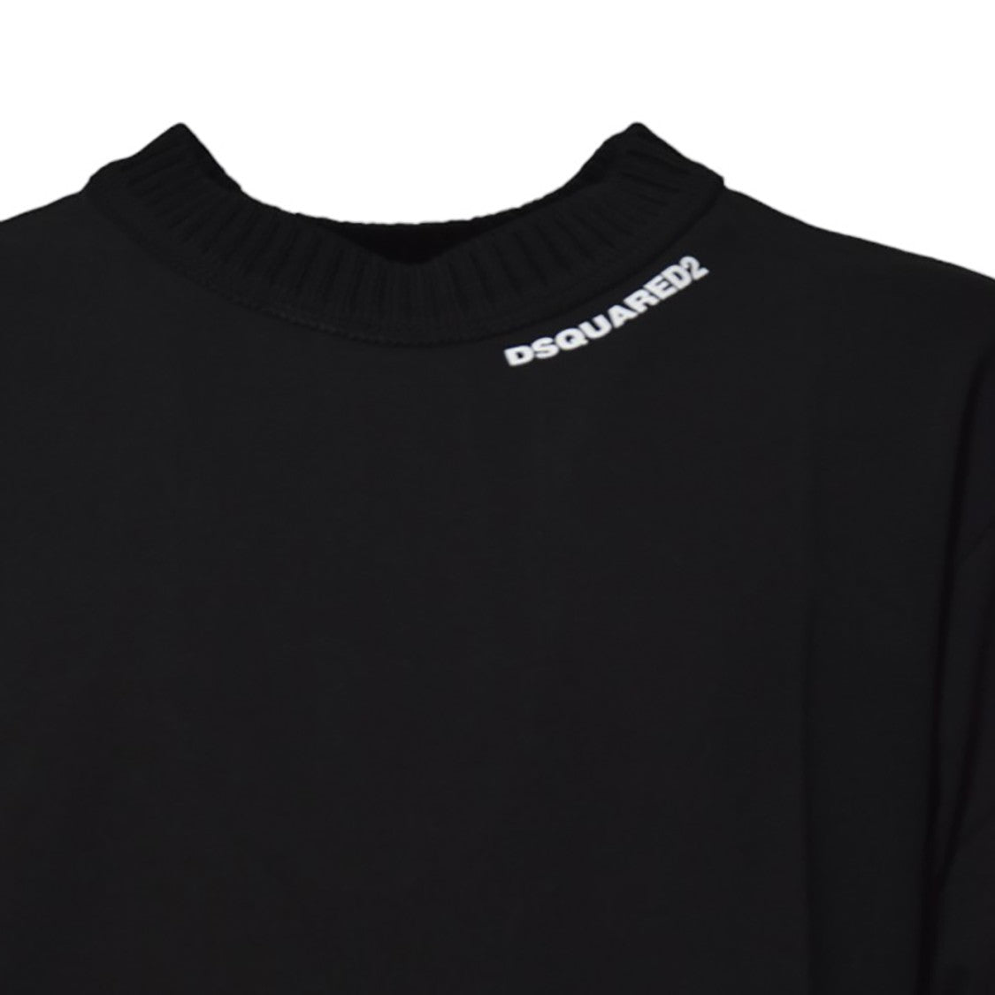 Dsquared2 Drawstring Hem T-Shirt In Black Cotton