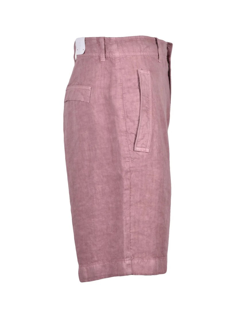 Eleventy Red Linen Bermuda Shorts