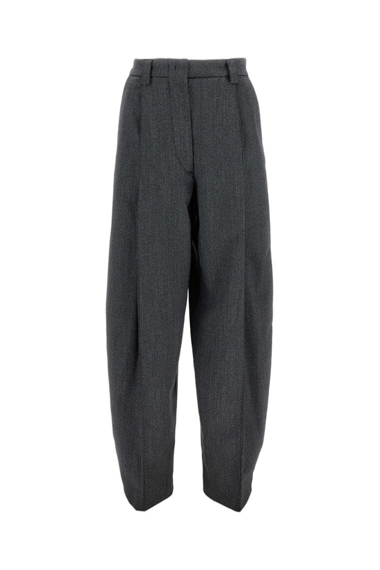 The Latest Contemporary Dark Gray Wool Blend Trousers With Tailored Silhouette