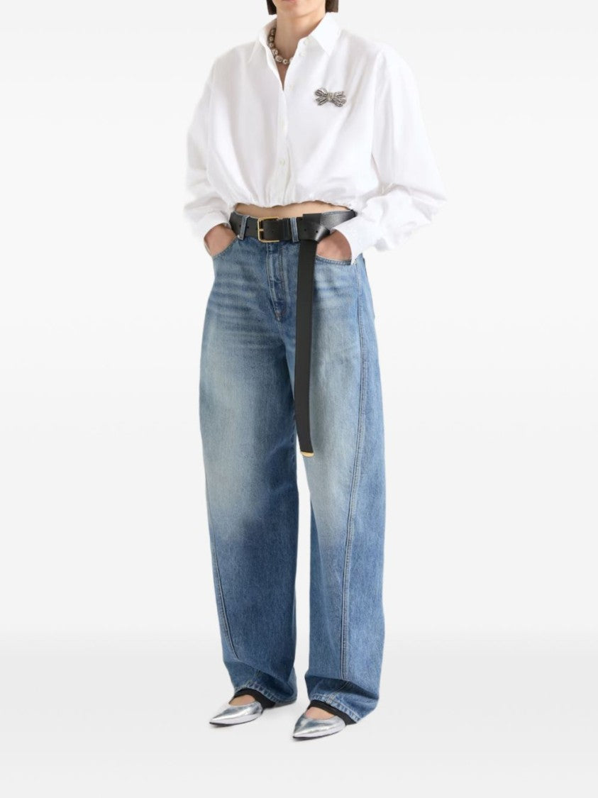 Givenchy Vintage Fade High-Waisted Wide-Leg Jeans