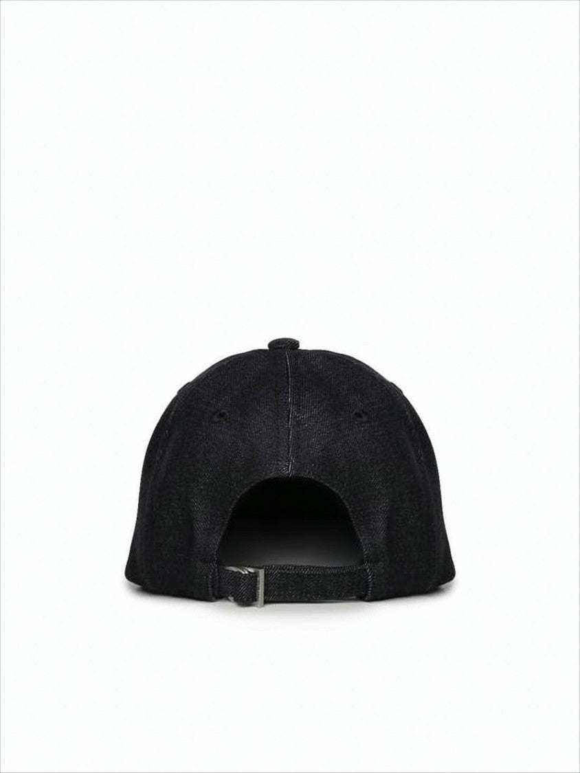Jacquemus Structured Black Cap With Embroidered Logo