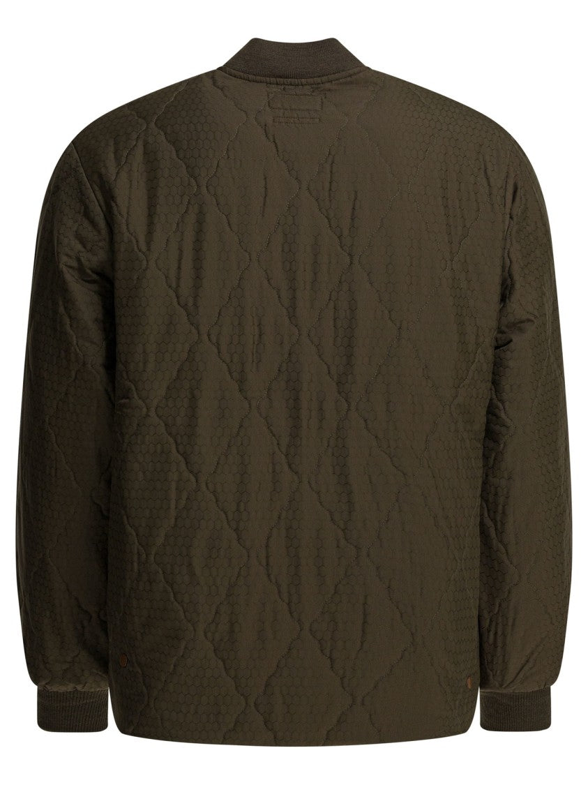 Beams Plus Quilted Utility Jacket With Ribbed Details In Green