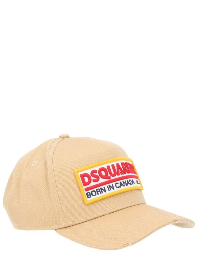 Dsquared2 Beige Red Black Logo Baseball Hat