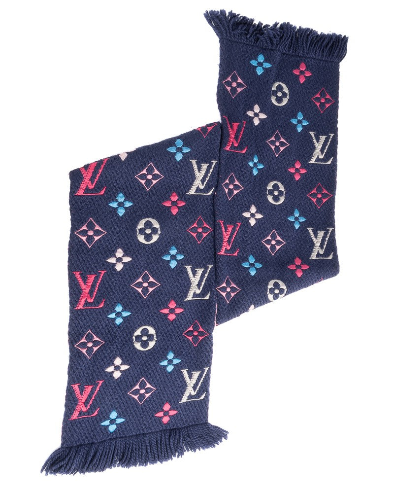 Louis Vuitton Monogram Rainbow Wool Scarf - Blue
