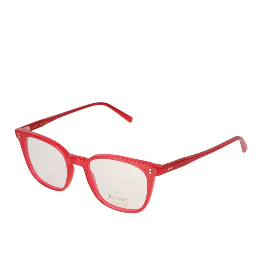 Kador Quadro/N Translucent Red Square Frame Eyeglasses With Metallic Rivets