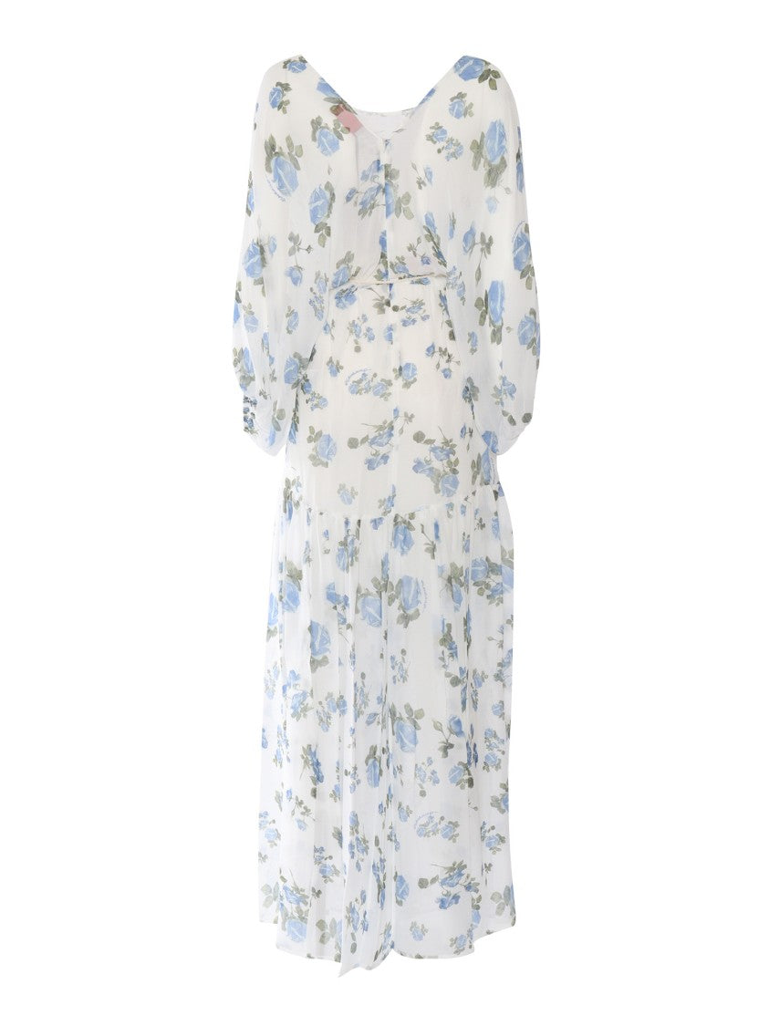 Ermanno Scervino Floral-Printed Maxi Dress With Long Sleeves