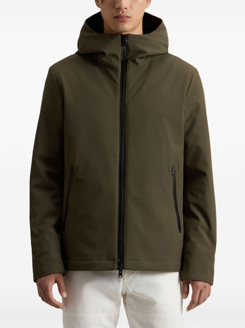 Woolrich Padded Olive Green Logo Jacket