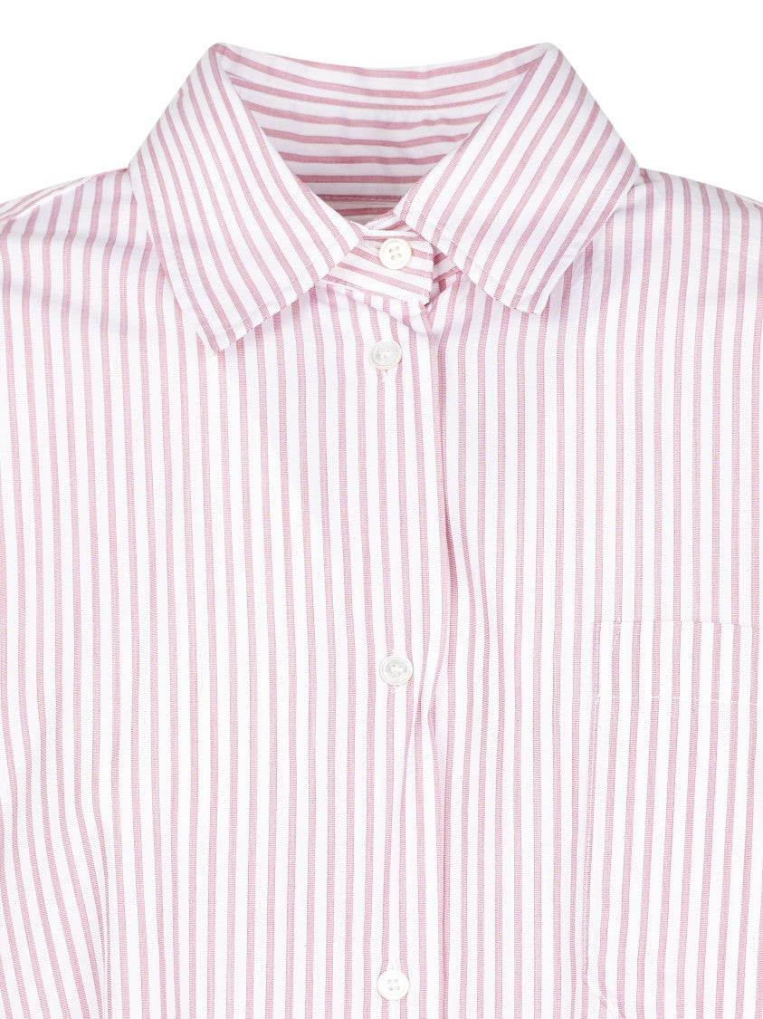 Max Mara Cropped Shirt With Vertical Pink