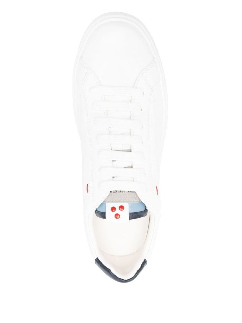 Peuterey White Sneakers With Contrasting Branded Heel Counter