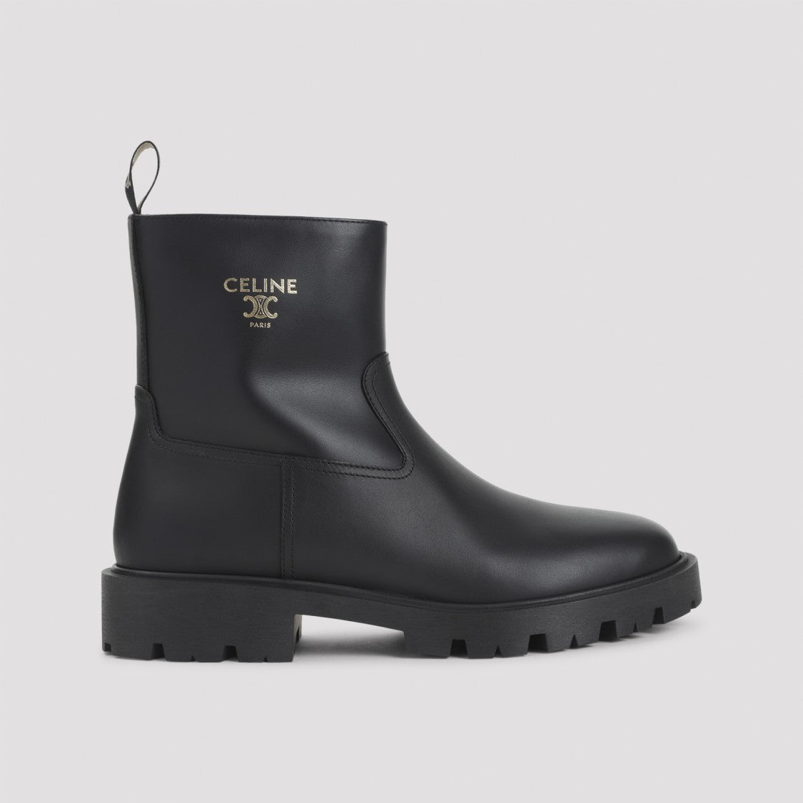 Celine Black Calf Leather Ankle Boots