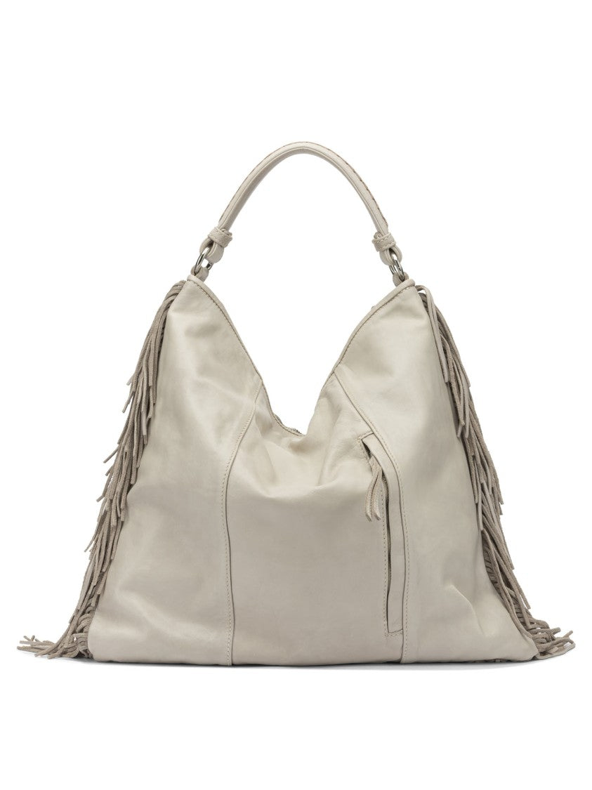 Giancarlo Nevola Spacious 100% Leather Shoulder Bag With Woven Details