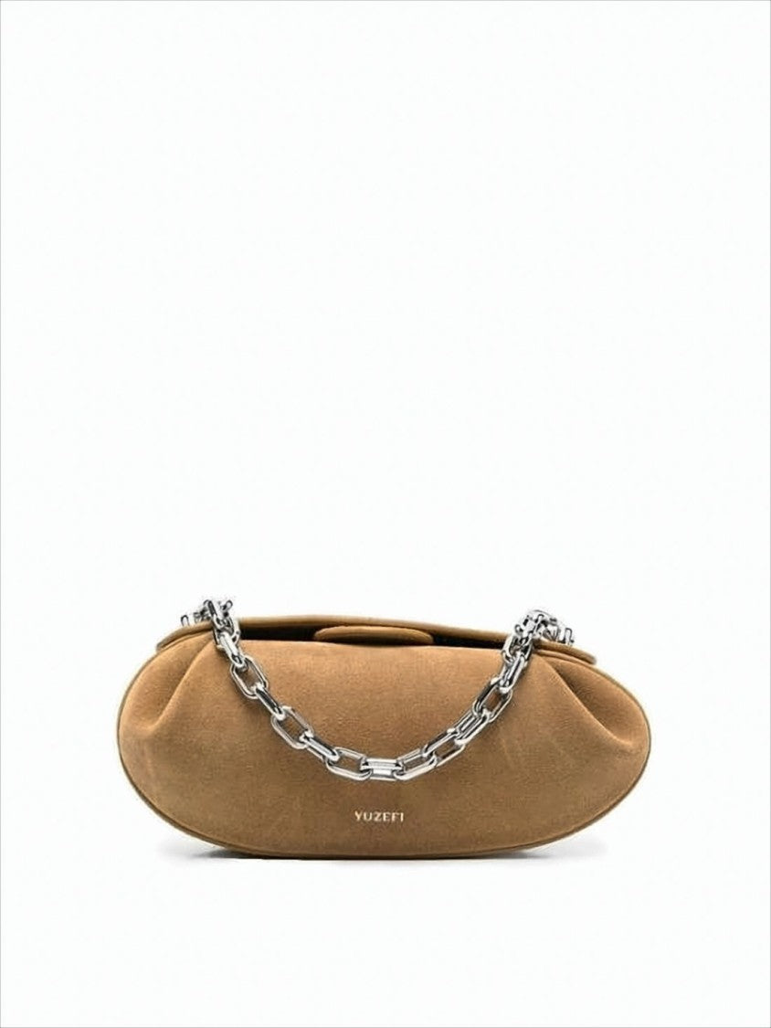 Yuzefi Elongated Brown Cow Leather Tote Bag