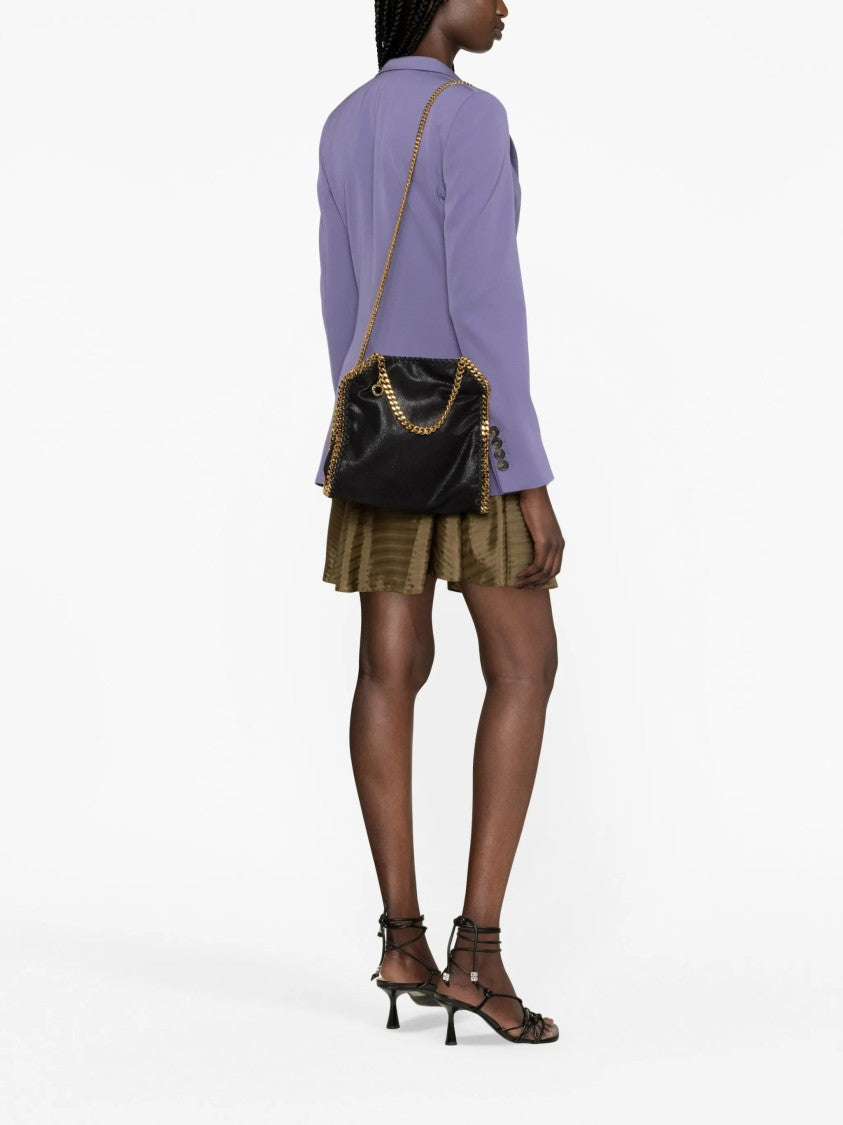 Stella Mccartney Black Falabella Mini Chain Trim Totes