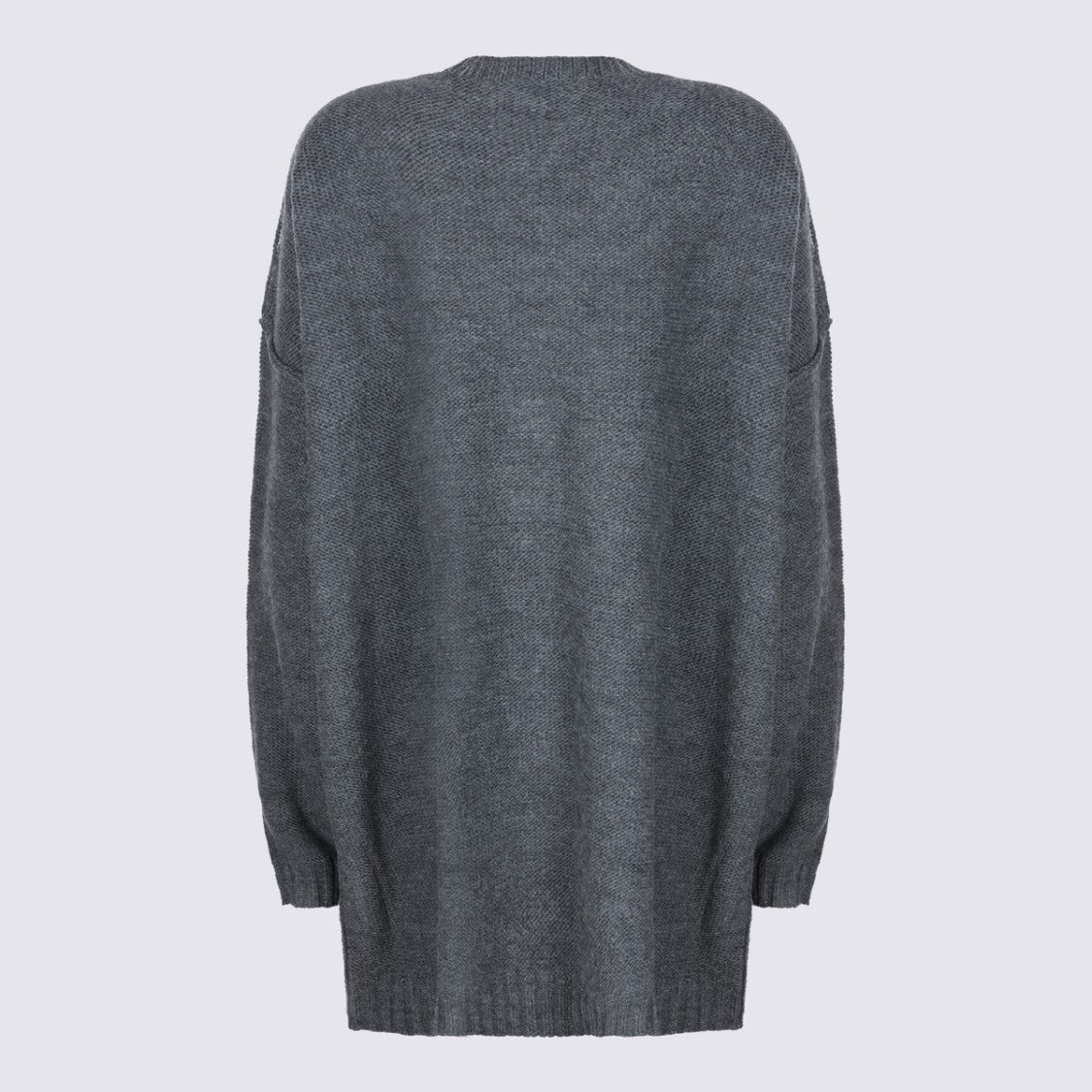 Mm6 By Maison Margiela Textured Knit Oversized Sweater With Deep V-Neckline