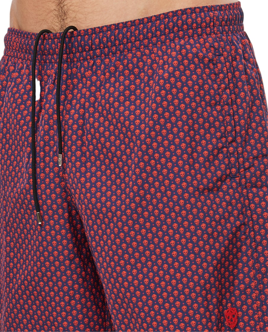 Alexander Mcqueen Skull Print Swim Shorts With Adjustable Waistband