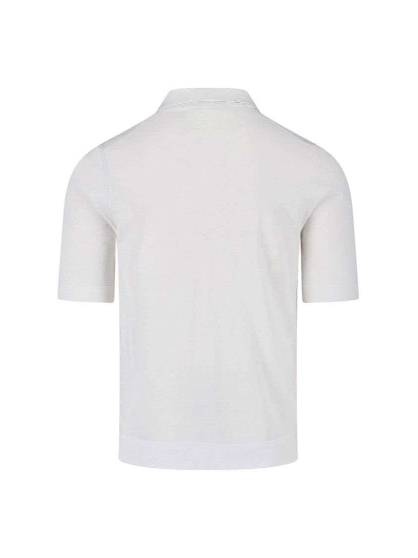 Ballantyne White Classic Relaxed Cotton Polo Shirt