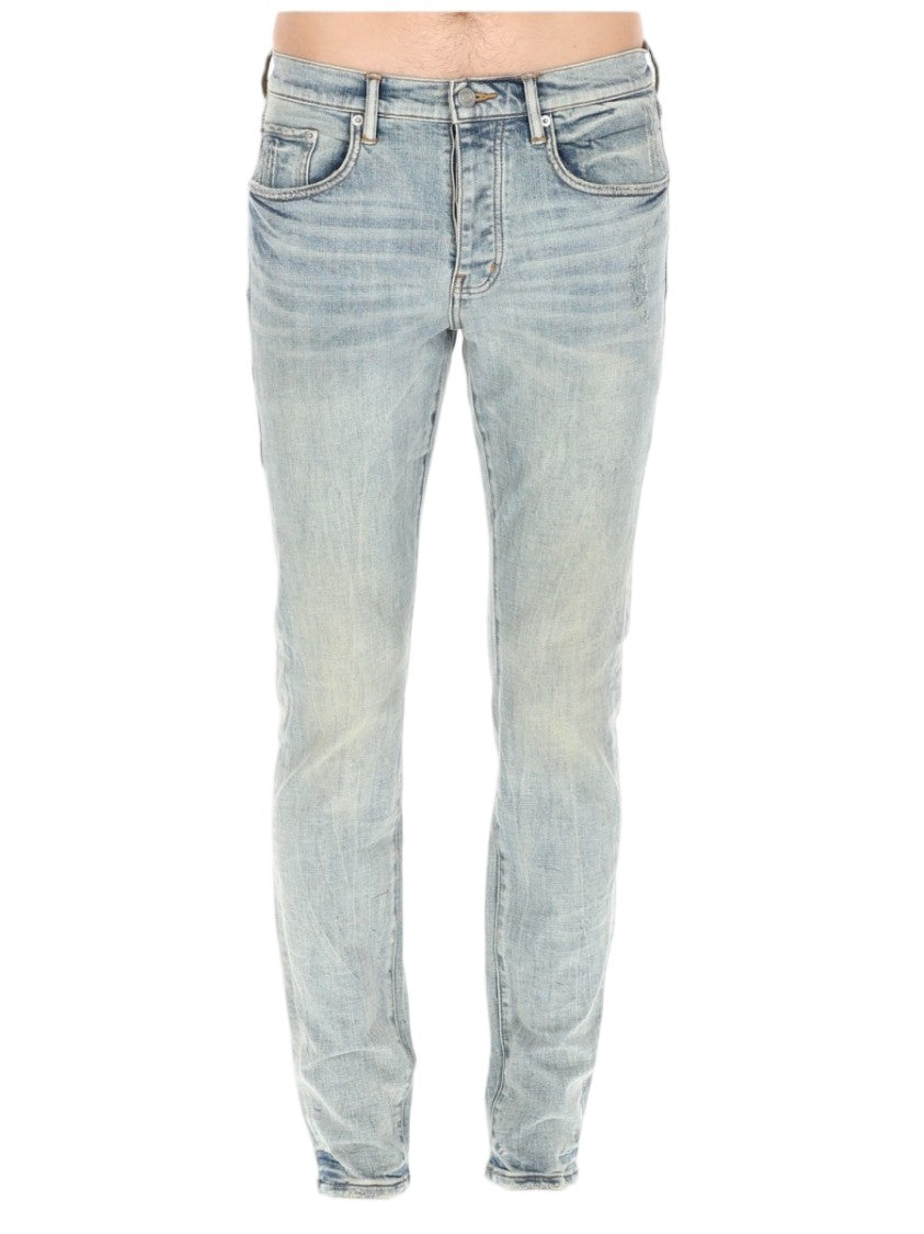 Purple Brand Fade Down Skinny Faded Light Blue Denim Jeans